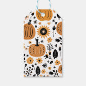 お洒落かぼちゃ及び秋パーソナライズされた花 ギフトタグ (正面)