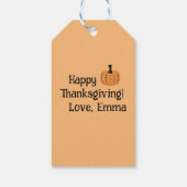 お洒落かぼちゃ及び秋パーソナライズされた花 ギフトタグ (裏面)