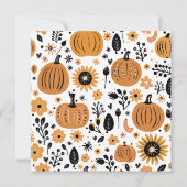 お洒落かぼちゃ及び秋パーソナライズされた花 サンキューカード (正面)