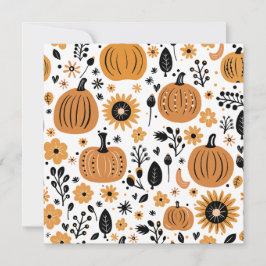 お洒落かぼちゃ及び秋パーソナライズされた花 サンキューカード