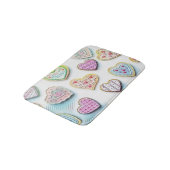 お洒落かわいいハートカラフルスケッチ バスマット (アングル)