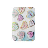 お洒落かわいいハートカラフルスケッチ バスマット (正面縦)