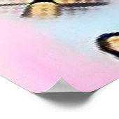 お洒落かわいいハートカラフルスケッチ ポスター (角)