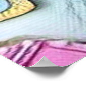 お洒落かわいいハートカラフルスケッチ ポスター (角)