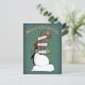 お洒落かわいいペンギンデザイン ポストカード (スタンド正面)