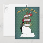 お洒落かわいいペンギンデザイン ポストカード (正面/裏面)