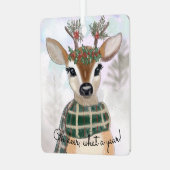お洒落かわいい鹿 メタルオーナメント (正面左)