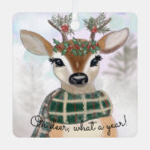 お洒落かわいい鹿 メタルオーナメント (正面)