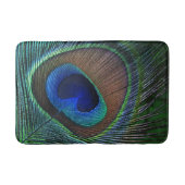 お洒落かわいらしスタイリッシュ孔雀の羽模様 バスマット (正面)