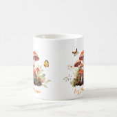 お洒落きのこ水の色パーソナライズされた名 コーヒーマグカップ (中央)