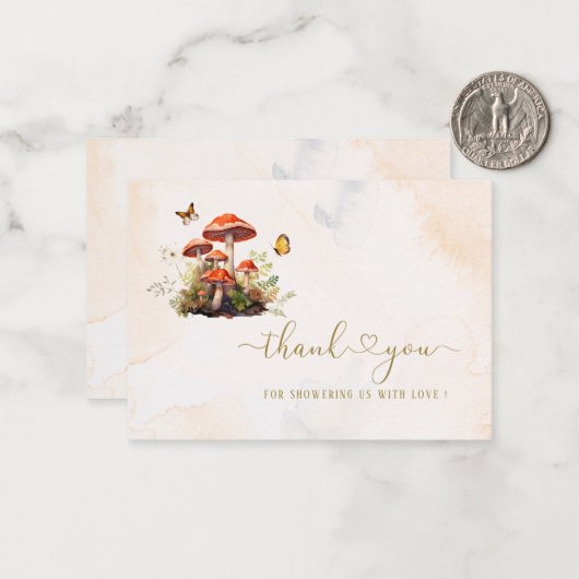 お洒落きのこ水の色感謝していはベビーshowe ノートカード (正面/裏面インサイチュ)