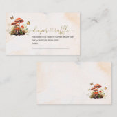 お洒落きのこ水色ベビーシャワーおむつr エンクロージャーカード (正面/裏面)