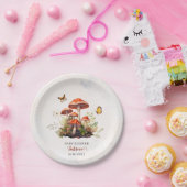 お洒落きのこ水色ベビーシャワー ペーパープレート (パーティー)
