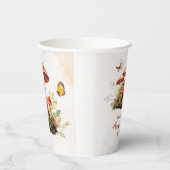 お洒落きのこ水色ベビーシャワー 紙コップ (左)