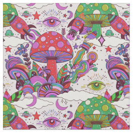 お洒落きのこ・ロケット船 ファブリック