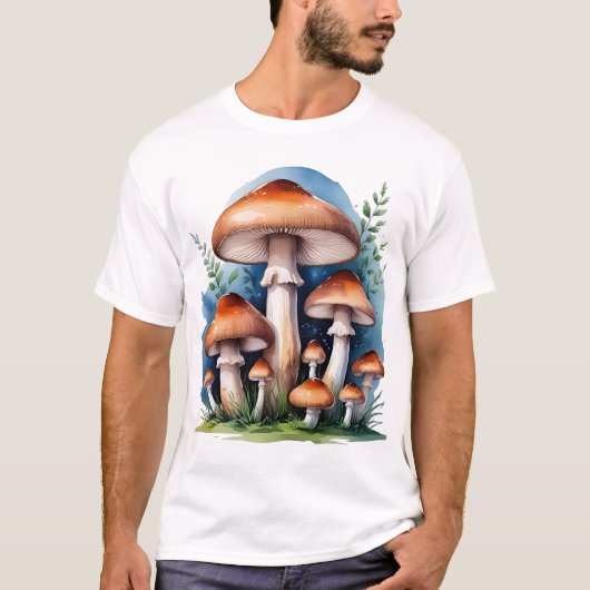 お洒落きのこ – 森林菌 Tシャツ (正面)