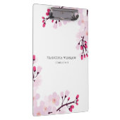 お洒落さくらんぼのパーソナライズされた花 クリップボード (右)