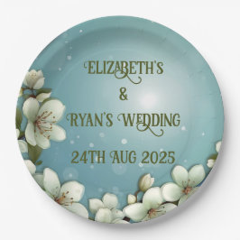 お洒落さくらんぼの花 ペーパープレート