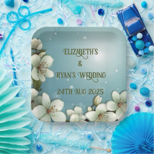 お洒落さくらんぼの花 ペーパープレート (パーティー)