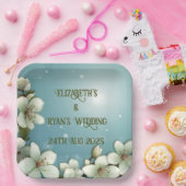 お洒落さくらんぼの花 ペーパープレート (パーティー)