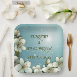 お洒落さくらんぼの花 ペーパープレート