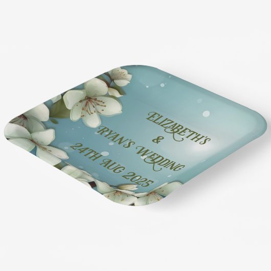 お洒落さくらんぼの花 ペーパープレート (傾斜あり)