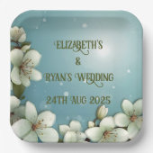 お洒落さくらんぼの花 ペーパープレート (正面)