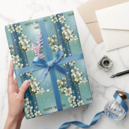 お洒落さくらんぼの花 ラッピングペーパー