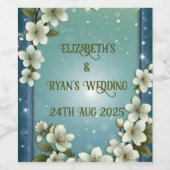 お洒落さくらんぼの花 ワインラベル (シングルラベル)