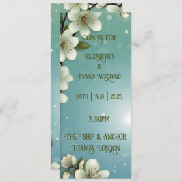 お洒落さくらんぼの花 招待状