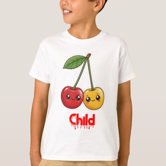 お洒落さくらんぼ友達 – パーソナライズされたデザイン! Tシャツ (正面)