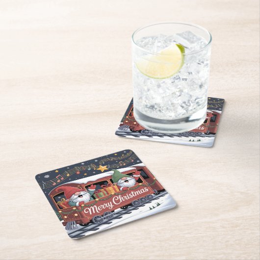 お洒落すてき格言ミュージカル表現 スクエアペーパーコースター (インサイチュ)