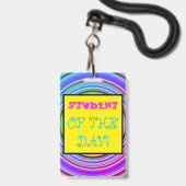 「お洒落その日の生徒！」 バッジ (裏面（ネックストラップ付）)