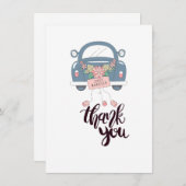 お洒落たった今結婚しましたありがとう サンキューカード (正面/裏面)