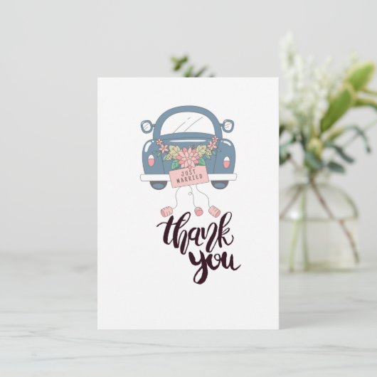 お洒落たった今結婚しましたありがとう サンキューカード (スタンド正面)