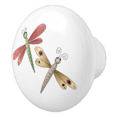 お洒落でかわいいトンボの引出しのノブ セラミックノブ (右)