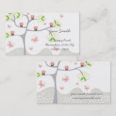 お洒落でかわいいピンクのカップケーキの木のプロフィールカード 名刺 (正面/裏面)