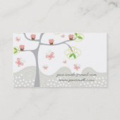 お洒落でかわいいピンクのカップケーキの木のプロフィールカード 名刺 (裏面)