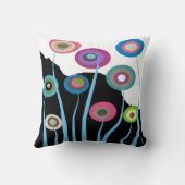 お洒落でアートな花の装飾的な枕2 クッション (裏面)