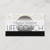 お洒落でエレガントでモダンな紙吹雪|の月の生命コーチ 名刺 (正面)