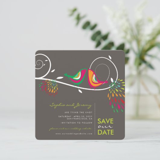 お洒落でカラフルでキスをするな鳥の夏の写真 セーブザデート (スタンド正面)