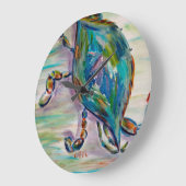 お洒落でカラフルなカニの時計 ラージ壁時計 (傾斜)