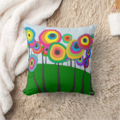 お洒落でカラフルな木の森林 クッション (ブランケット)