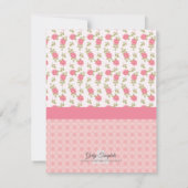 お洒落でガーリーな花のピンクのバレリーナの誕生日 招待状 (裏面)