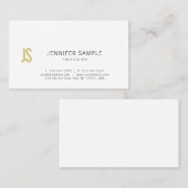 お洒落でシックなデザインの金ゴールドのモノグラムの平野のトレンディー 名刺 (正面/裏面)