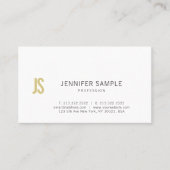 お洒落でシックなデザインの金ゴールドのモノグラムの平野のトレンディー 名刺 (正面)