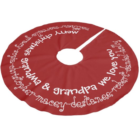 お洒落でパーソナライズな孫の名前の祖父母 ブラッシュドポリエステルツリースカート (アングル)