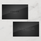 お洒落でモダンでエレガントで黒い名刺 名刺 (正面/裏面)