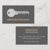 お洒落でモダンな家の鍵の不動産の名刺 名刺 (正面/裏面)