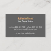 お洒落でモダンな家の鍵の不動産の名刺 名刺 (裏面)